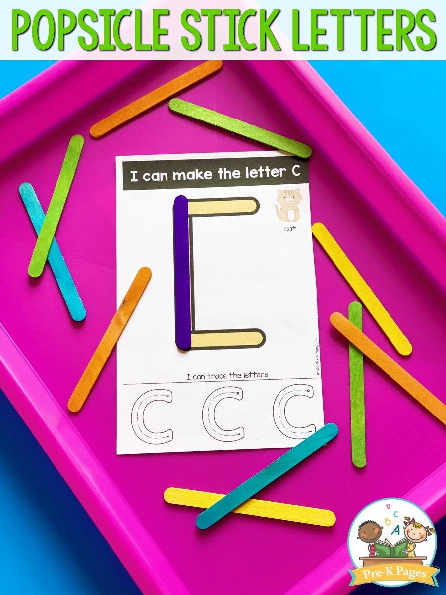alphabet craft stick task cards pre k pages