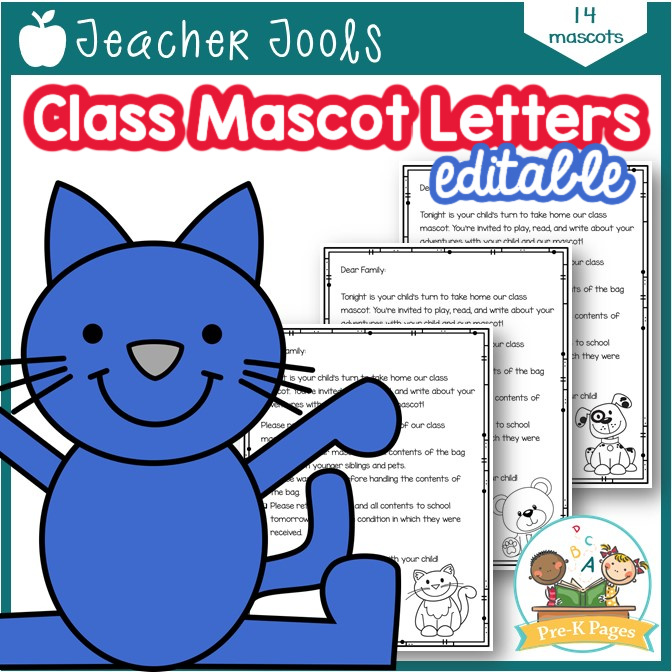 Editable Class Mascot Letters