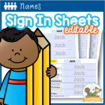 Editable Sign In Sheets for Name Practice