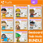 Geoboard Task Cards Bundle Themes