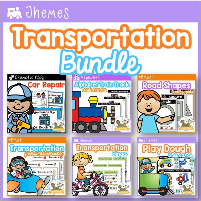 Transportation Theme Activity Bundle for Preschool and Pre-K